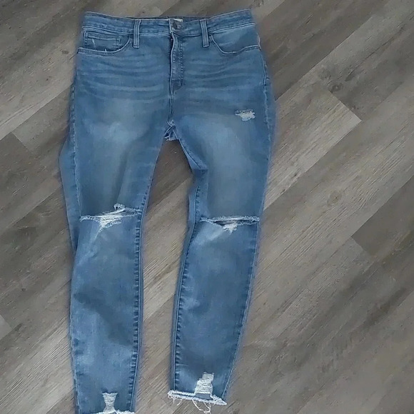 MADEWELL CURVY HIGH RISE SKINNY JEANS SOFT STRETCHY SZ 33 flawed - Picture 1 of 8